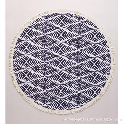 Customized Color Microfiber/Cotton Custom Printing Round Beach Towel